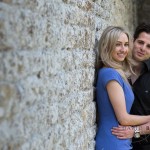 Le manoir engagement shoot by wall