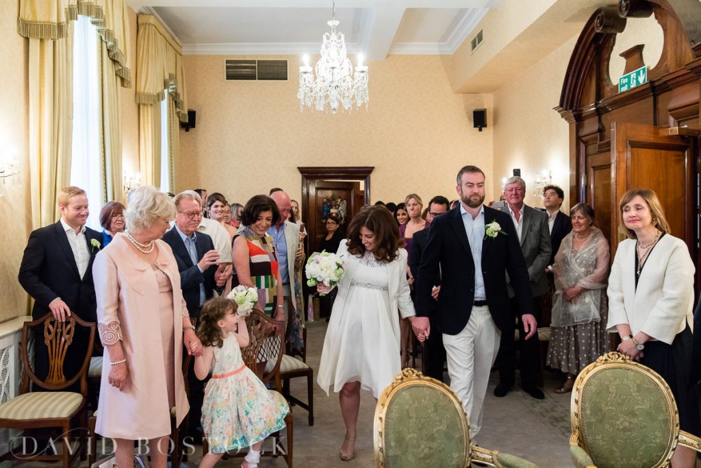 bride with flowergirl