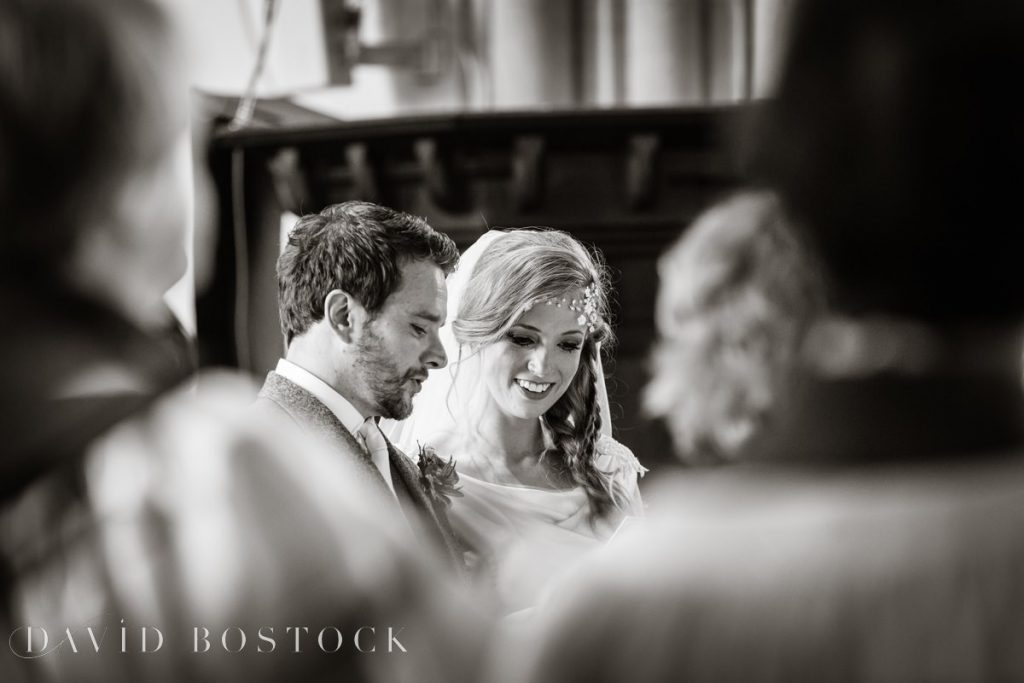 Bride and groom during reception