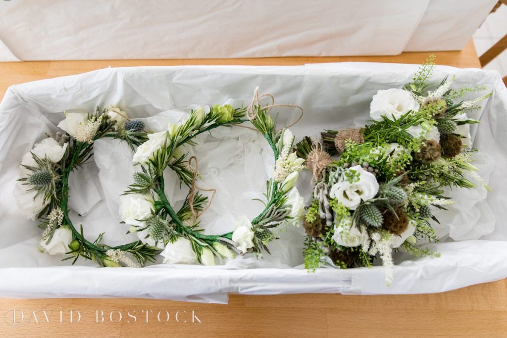 bouquet and headbands