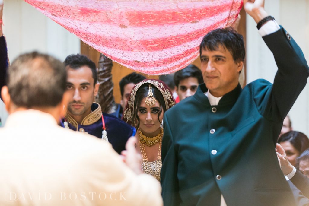 bride arrives for ceremony