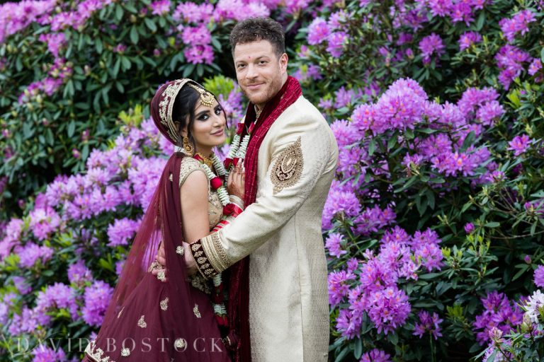 bride and groom in the grounds of Hedsor House