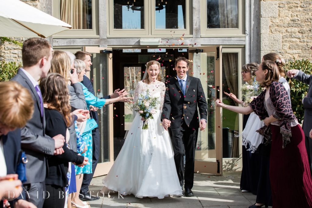 Caswell House Spring Wedding confetti shot