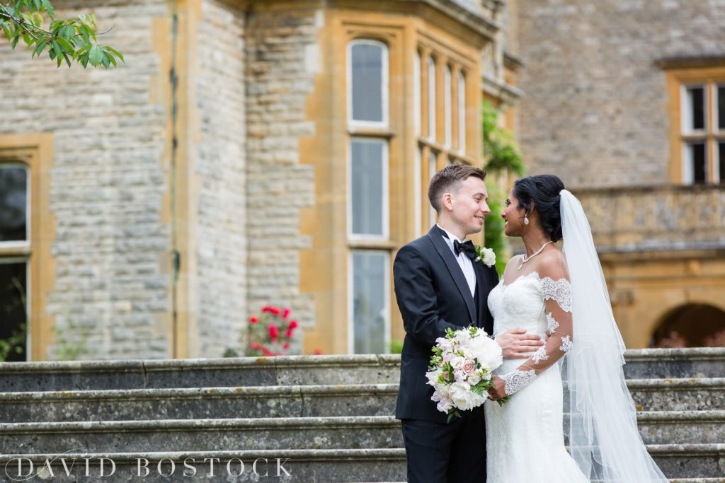 Eynsham Hall Wedding couple shots in grounds