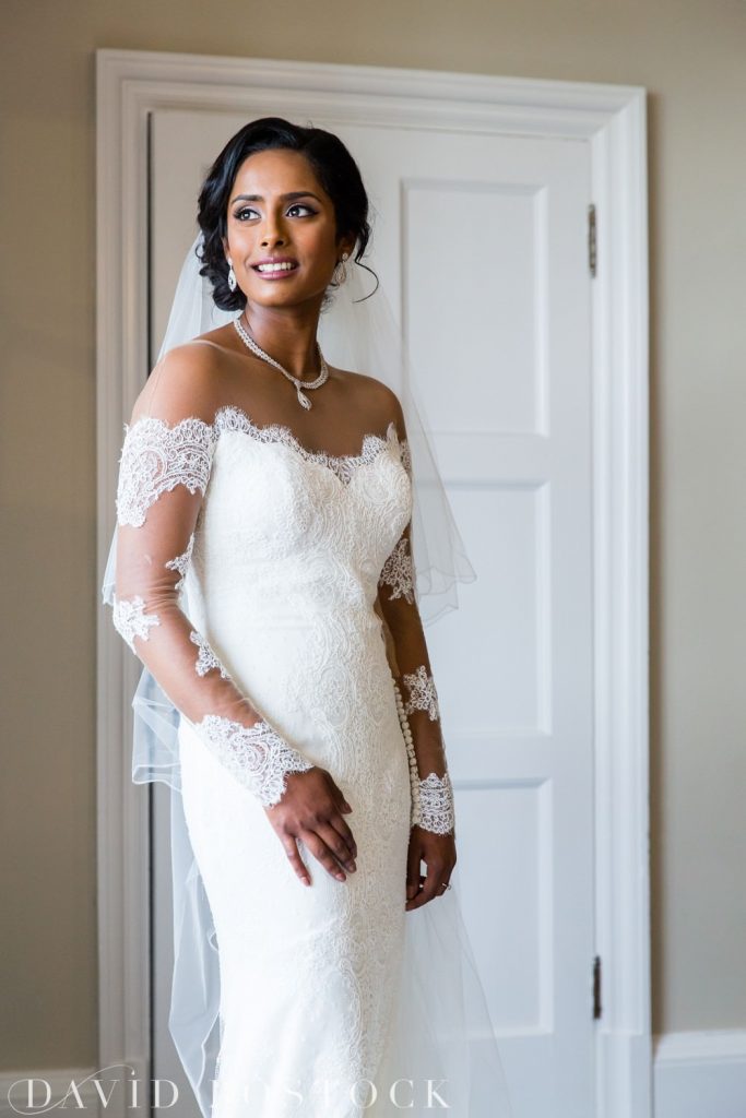 Eynsham Hall Wedding bride by window