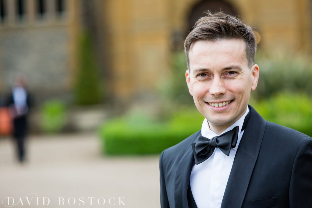 Eynsham Hall Wedding groom close up