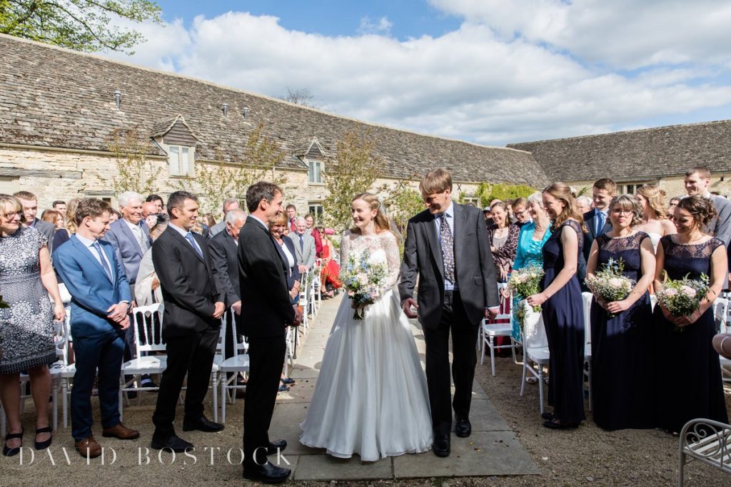 Caswell House Spring Wedding couple during ceremony