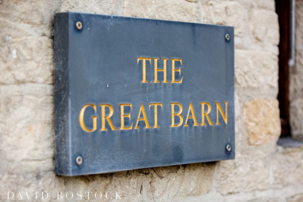 The Great Barn Aynho Wedding Photographs sign