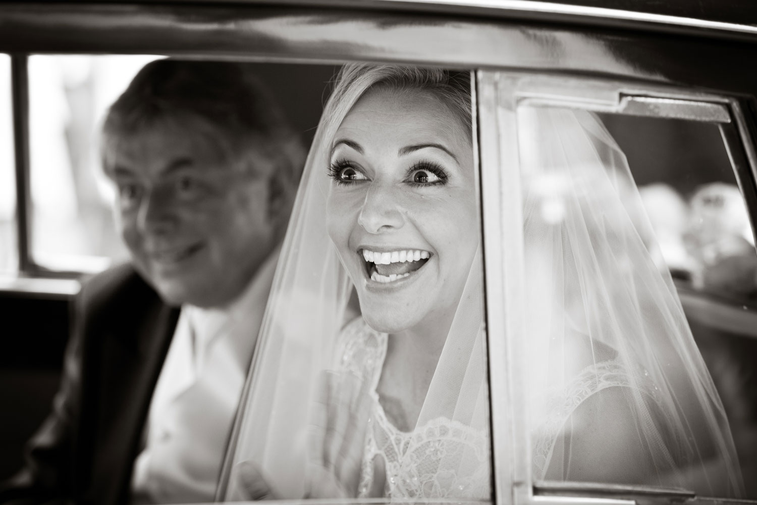 Bride in Wedding Car