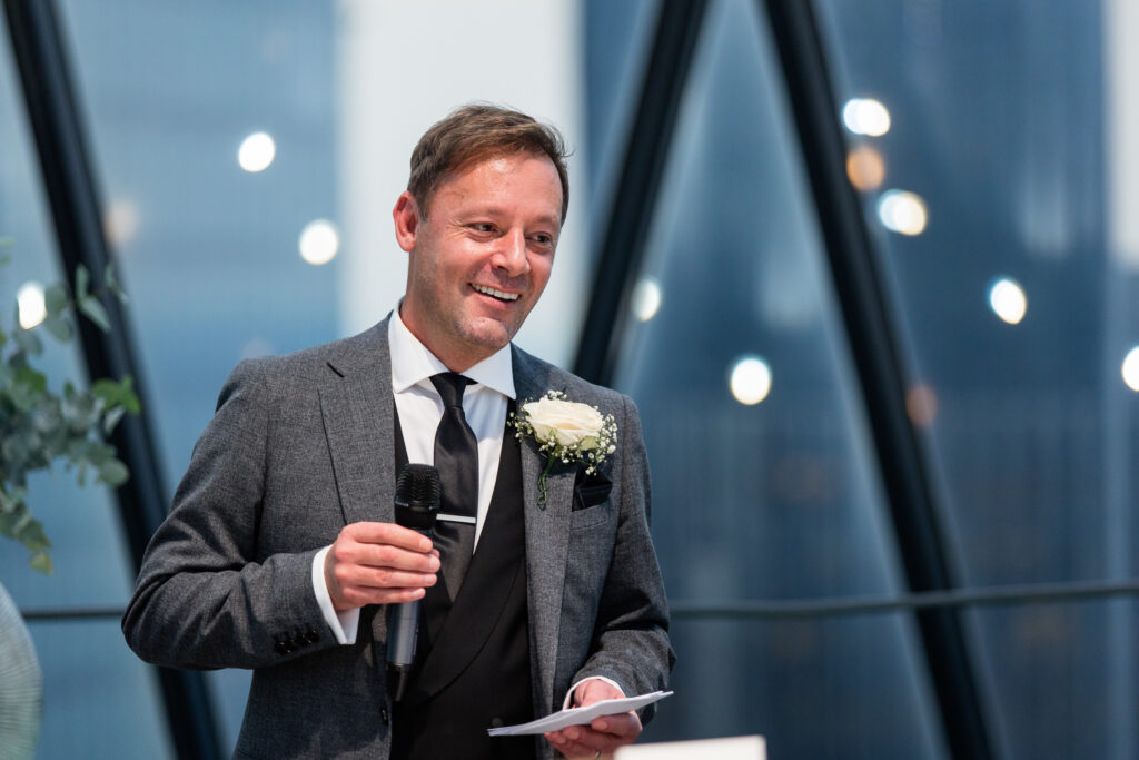 The Gherkin London Wedding grooms speech