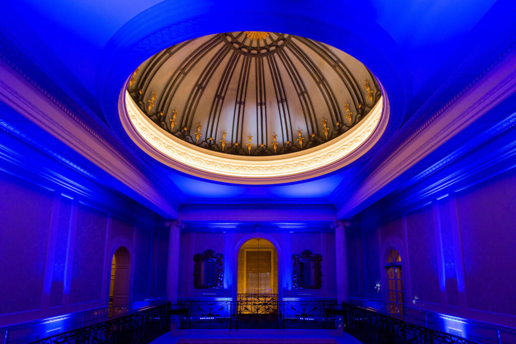 Hedsor House wedding interior at night