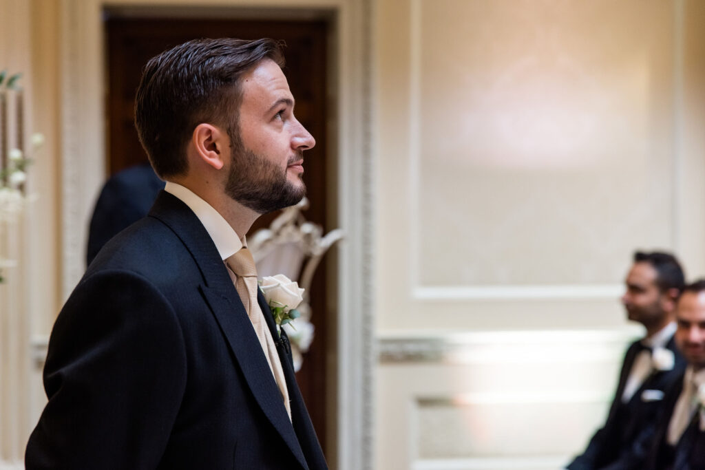 Hedsor House wedding nervous groom