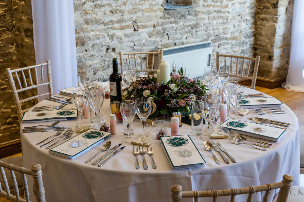 The Great Barn wedding breakfast table