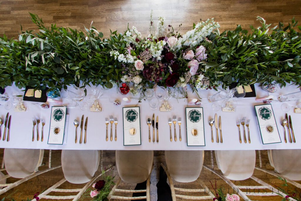 The Great Barn wedding top table