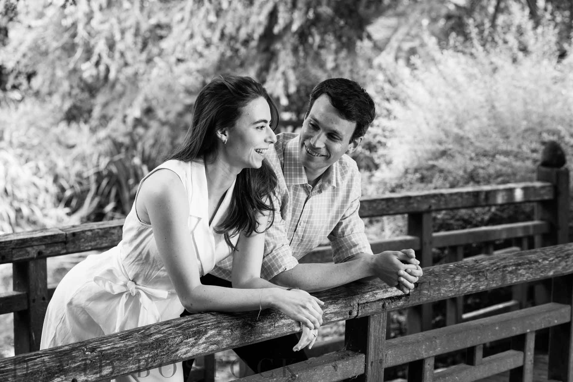 smiling couple on their engagement shoot with David Bostock