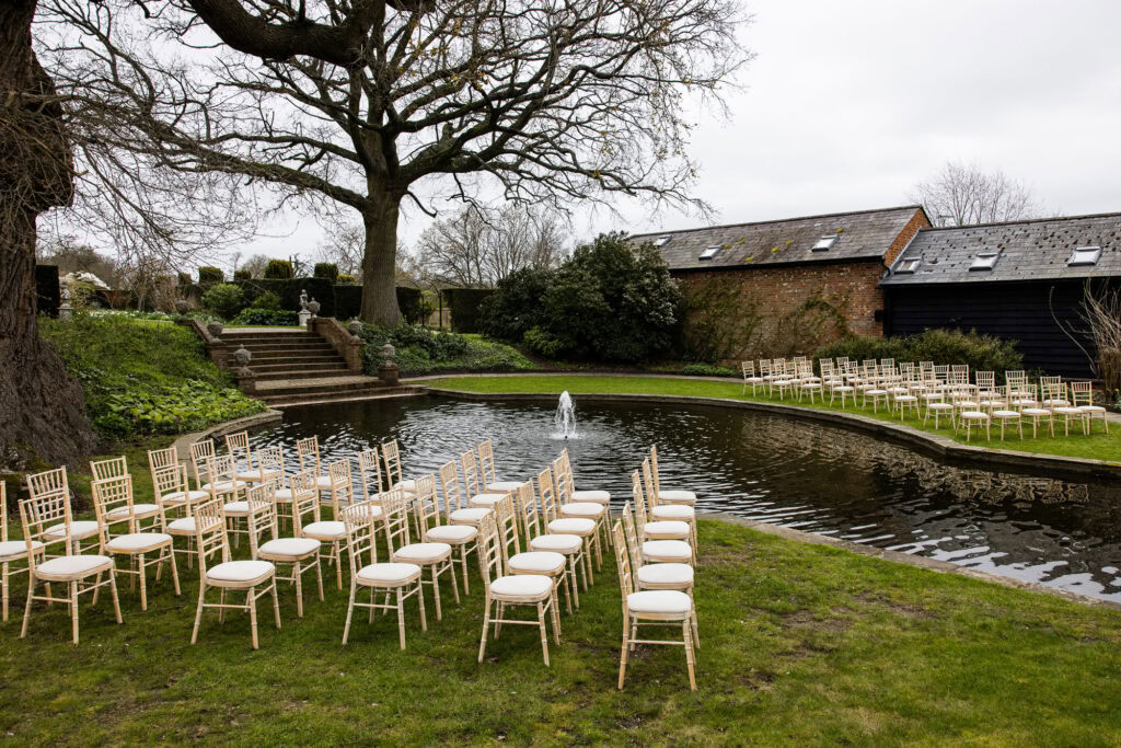chairs set up for Micklefield Hall wedding