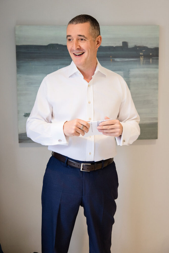 smiling groom