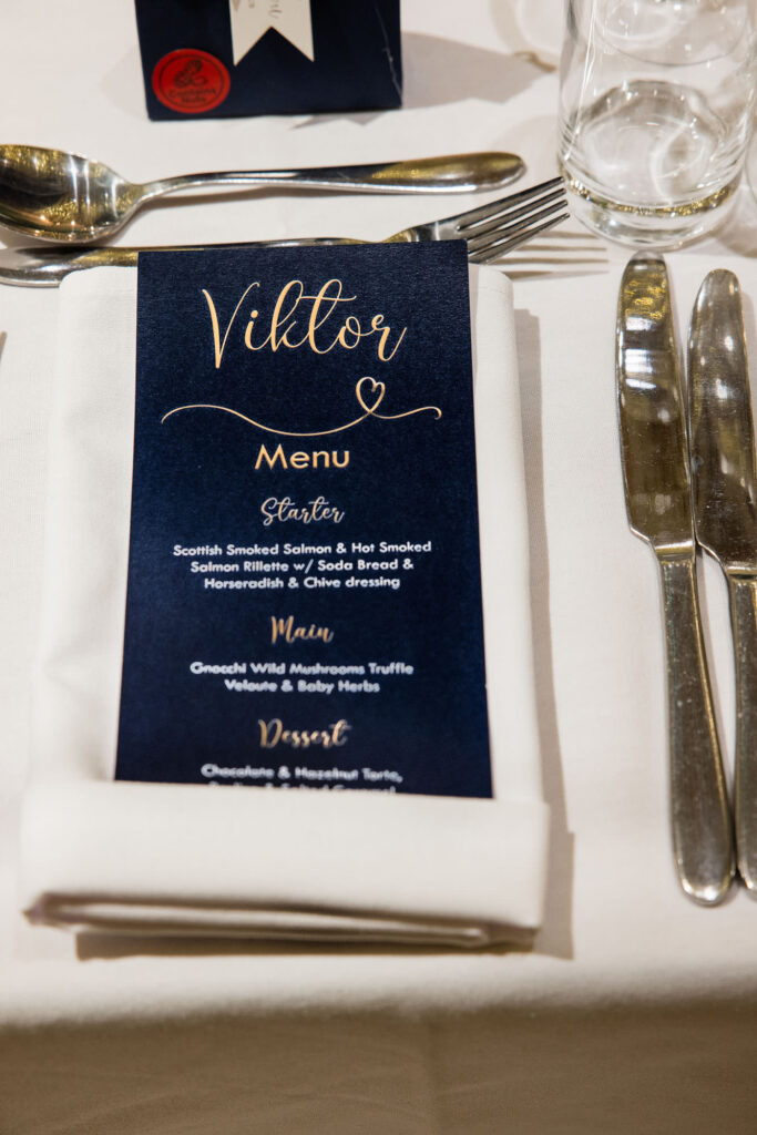 place setting at reception